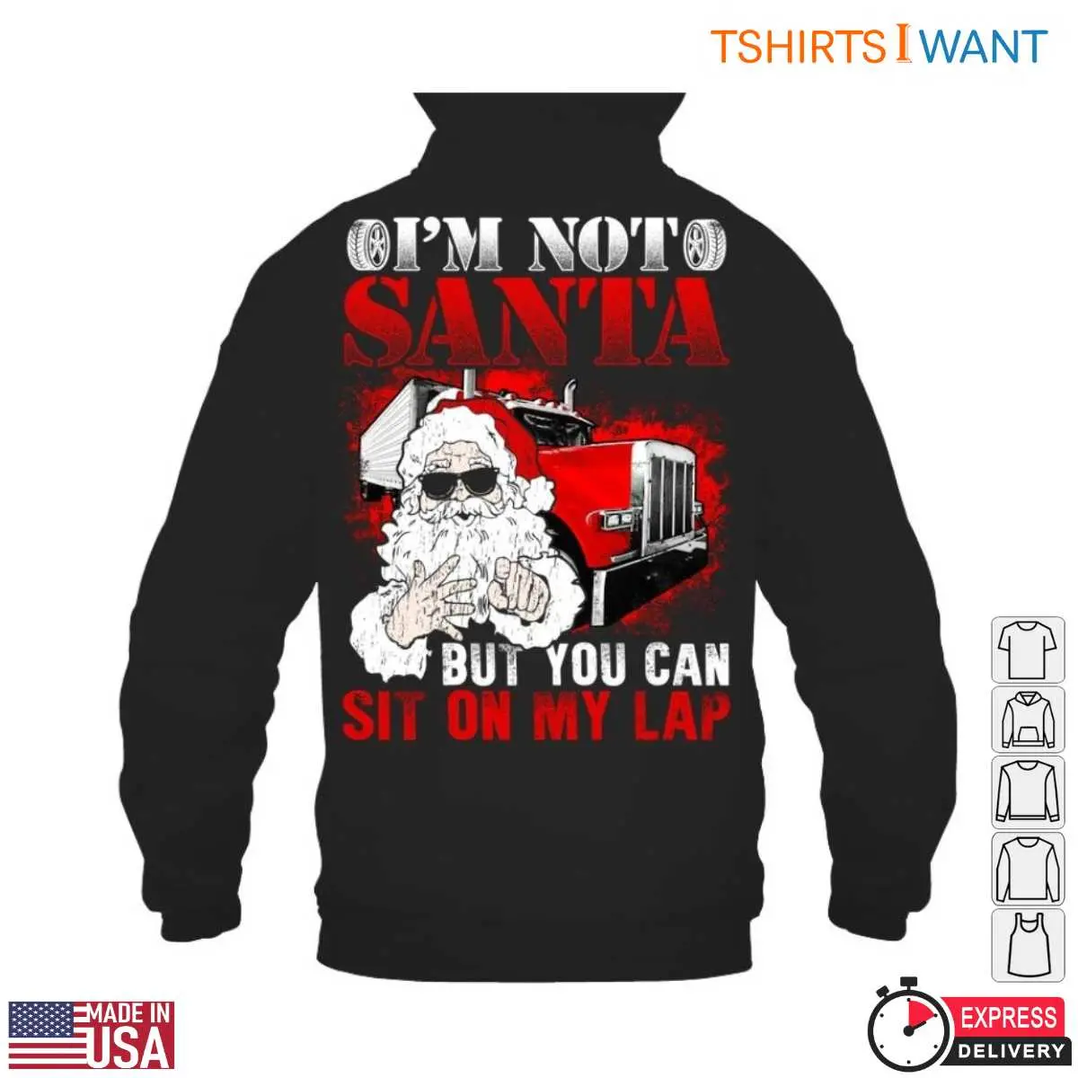 Santa Sit On My Lap Trucker T-Shirt 13 Santa Sit On My Lap Trucker T-Shirt Detail