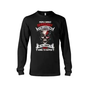 Skull Halloween Sarcastic Graphic Long Sleeve Tee: Stop Expecting Normal From Me