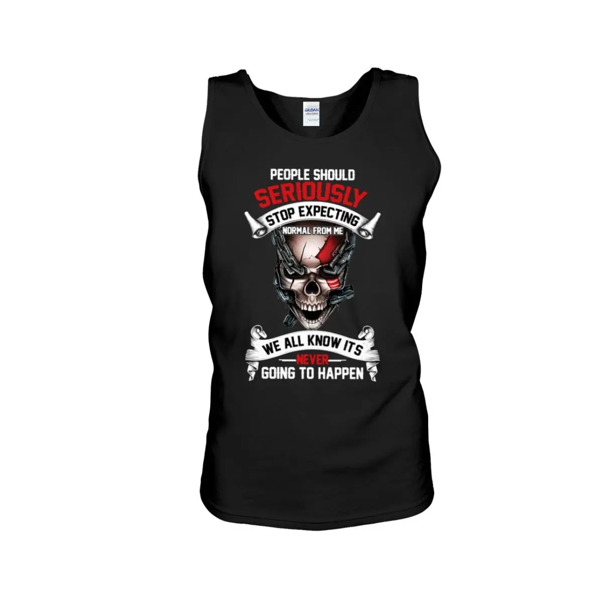 Skull Halloween Sarcastic Graphic Tank Top: Stop Expecting Normal From Me
