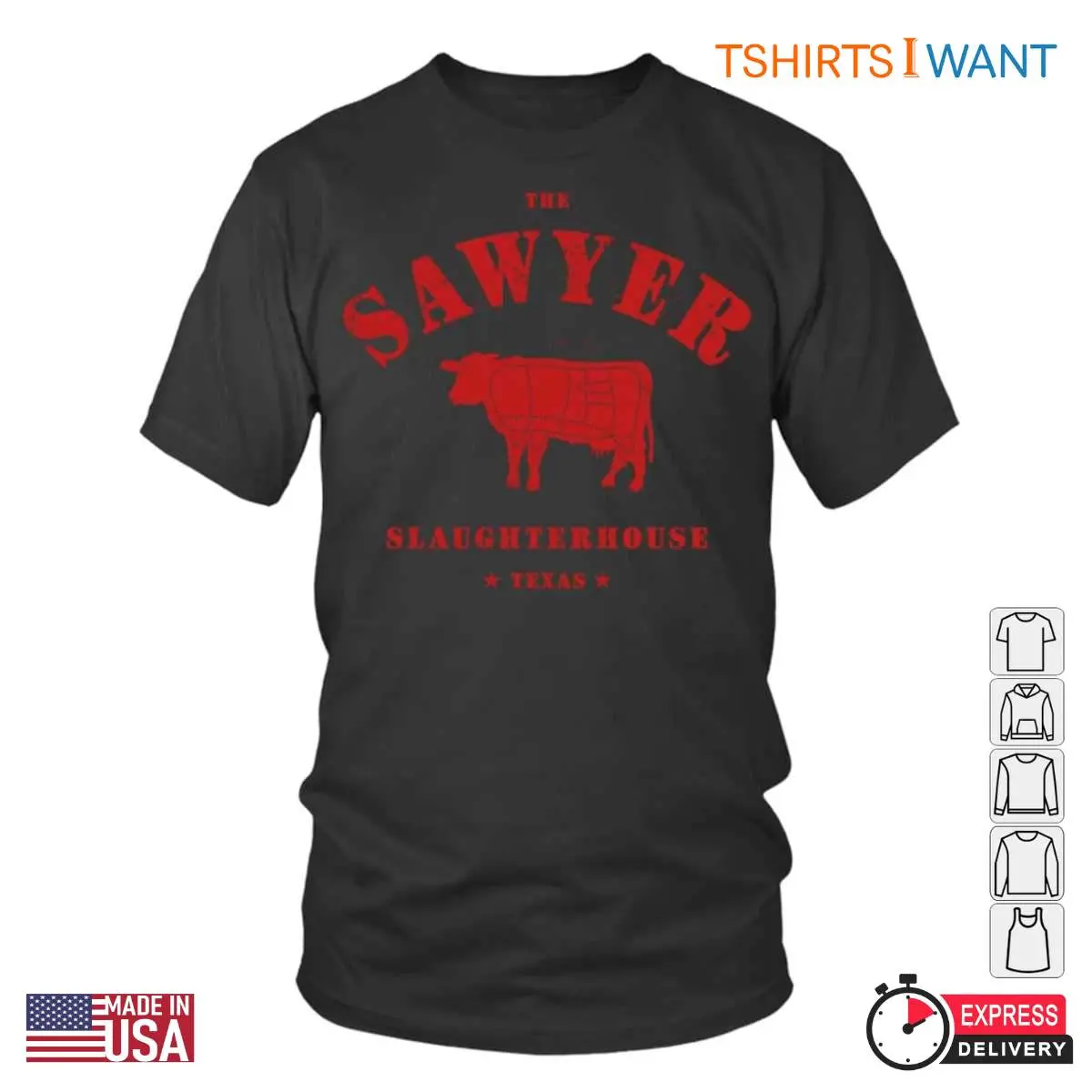 Sawyer Slaughterhouse Texas T-Shirt - Horror Movie Inspired Graphic Tee 10 Sawyer Slaughterhouse Texas T-Shirt