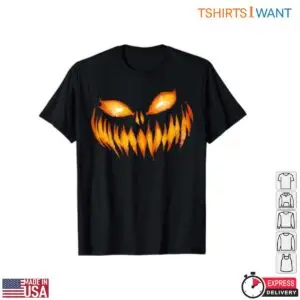 Scary Jack O Lantern Fiery Pumpkin T Shirt 1 1.jpg