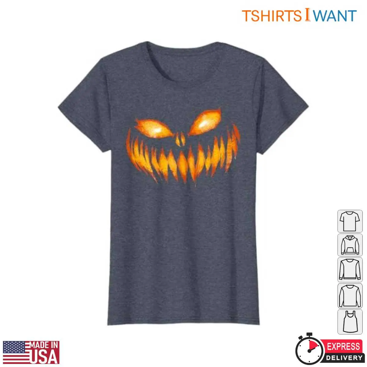 Scary Jack O Lantern Fiery Pumpkin T-Shirt 4 Scary Jack O Lantern Fiery Pumpkin T Shirt 4 1.jpg