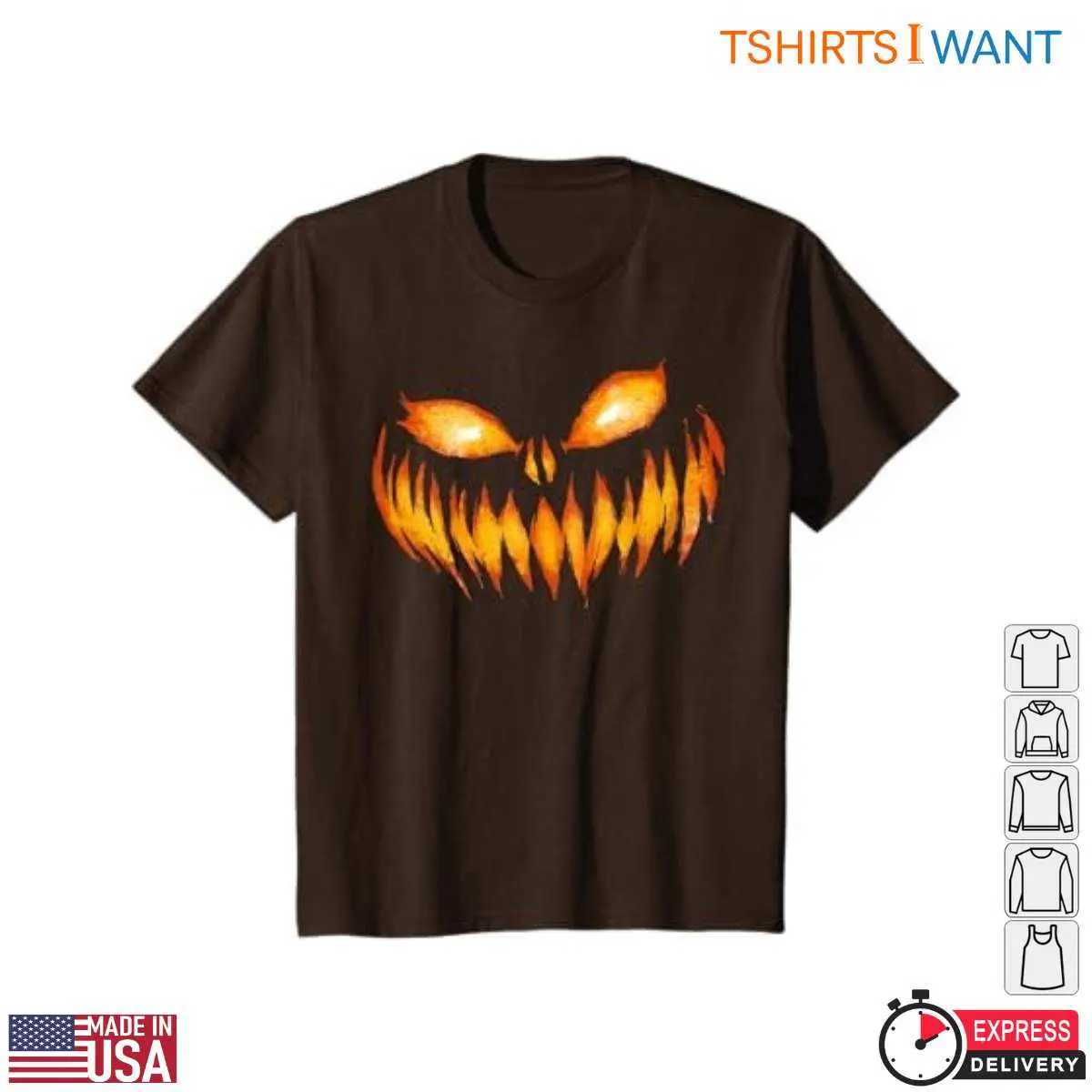 Scary Jack O Lantern Fiery Pumpkin T-Shirt 5 Scary Jack O Lantern Fiery Pumpkin T Shirt 5 1.jpg