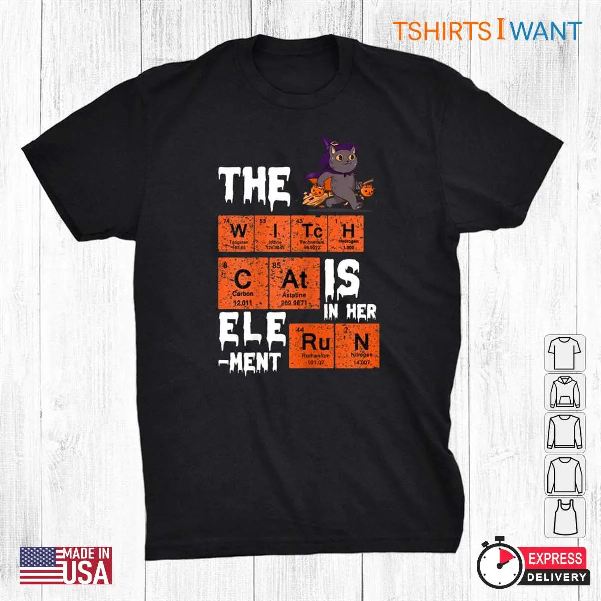Science Periodic Table Memes: The Witch Cat In Element Of Halloween Periodic Table Shirt 8 Science Periodic Table Memes Halloween Shirt Design
