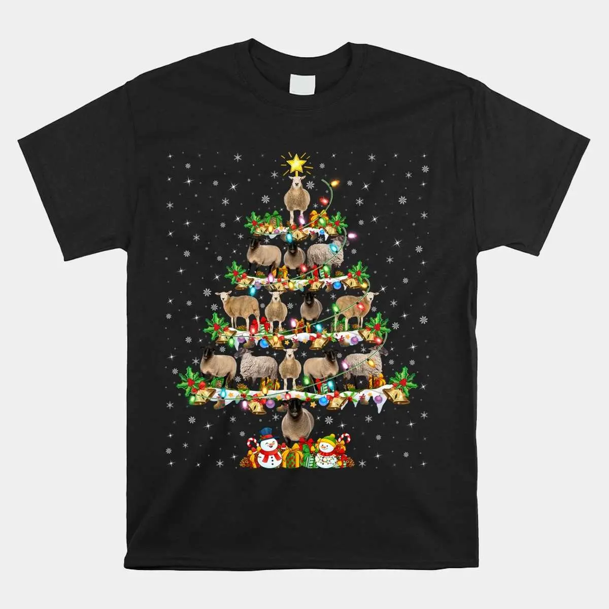 Sheep Christmas Tree Shirt - Xmas Lighting Santa Sheep Holiday Design 1 Sheep Christmas Tree Holiday Lighting Shirt 1 1.jpg