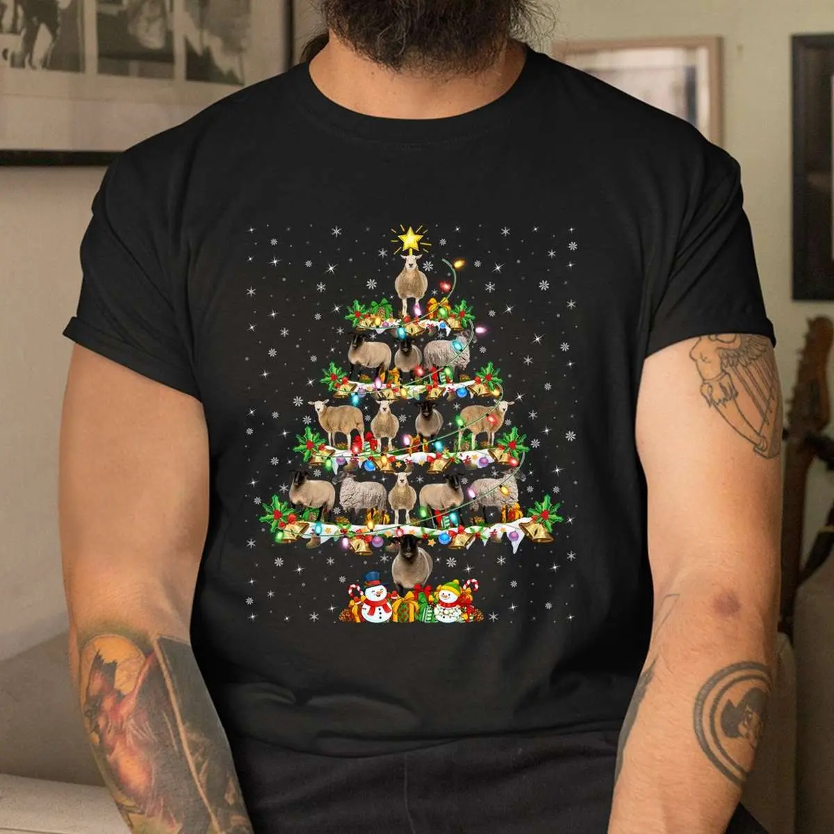 Sheep Christmas Tree Shirt - Xmas Lighting Santa Sheep Holiday Design 4 Sheep Christmas Tree Holiday Lighting Shirt 4 1.jpg