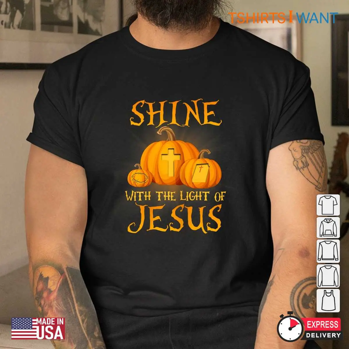 Shine With The Light Of Jesus Christian Pumpkin Tee 4 1.jpg