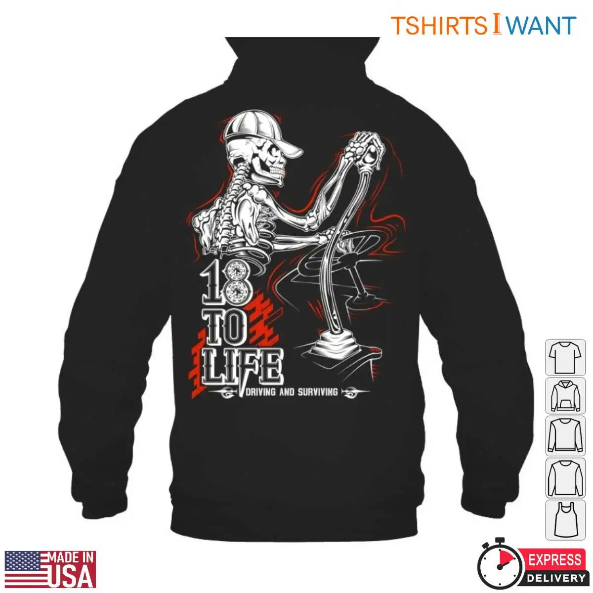 Skeleton 18 Wheeler Driving Surviving T Shirt 4 1.jpg
