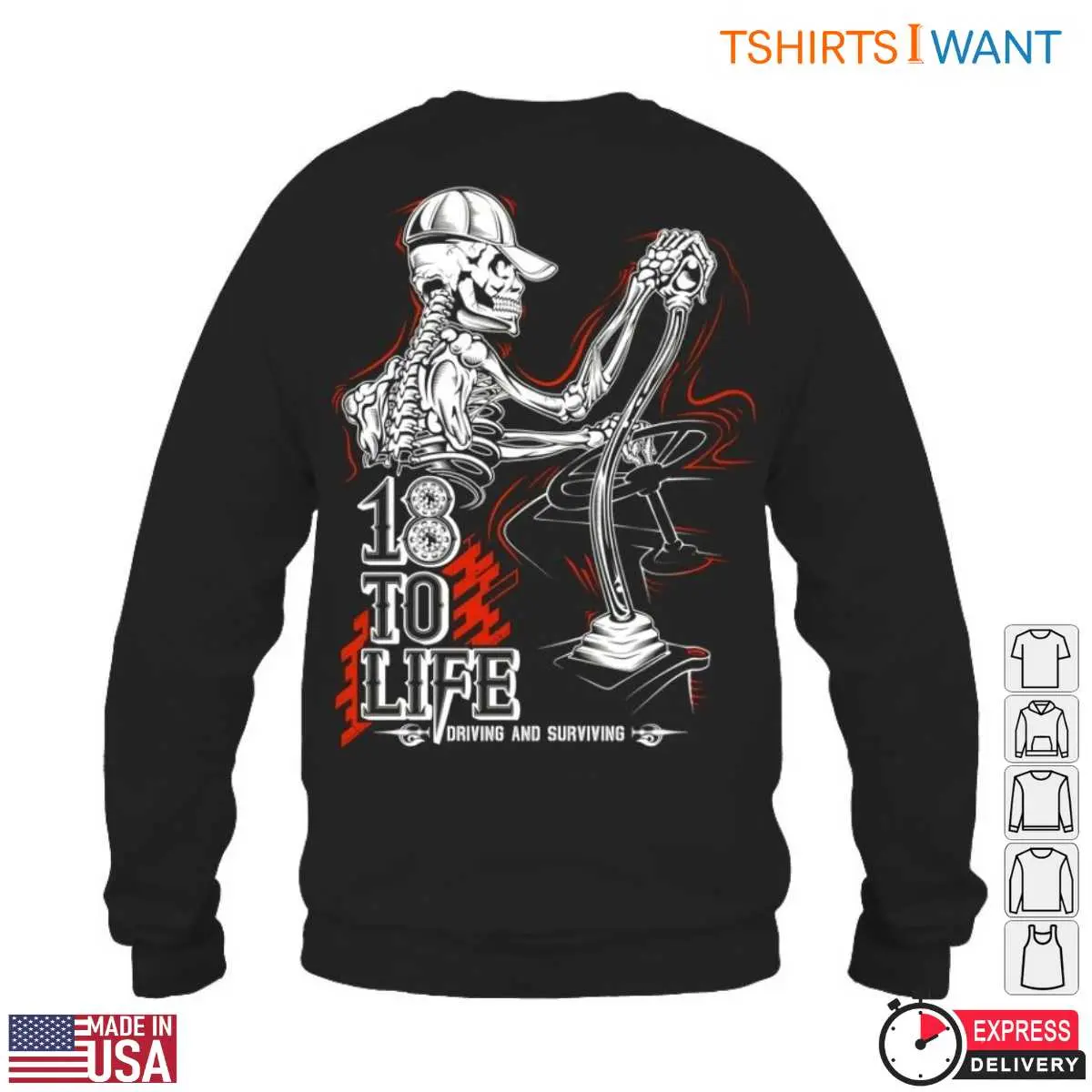 Skeleton 18 Wheeler Driving Surviving T Shirt 6 1.jpg