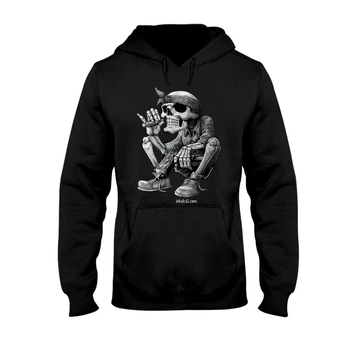Skeleton Smoking A Cigarette, Funny Skeleton Graphic Sweatshirt