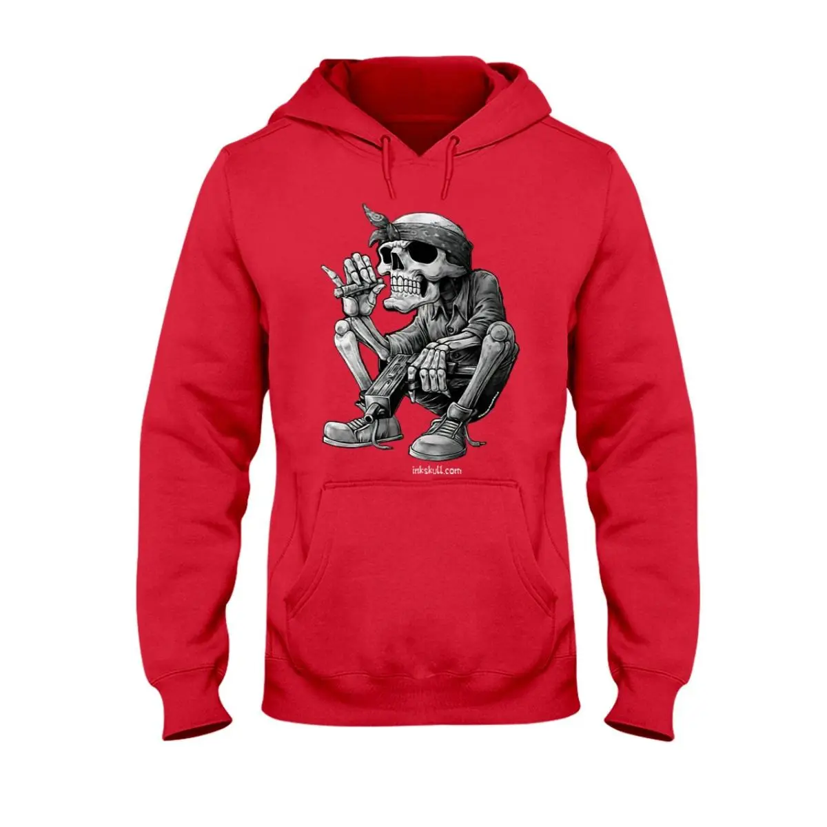 Skeleton Smoking A Cigarette, Funny Skeleton Graphic Hoodie