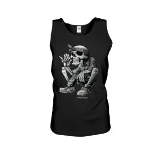 Skeleton Smoking A Cigarette, Funny Skeleton Graphic Hoodie 12 Skeleton Smoking A Cigarette, Funny Skeleton Graphic Tank Top