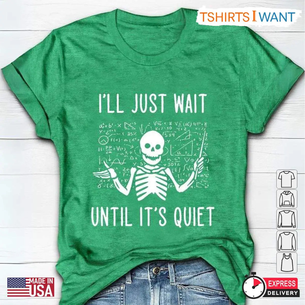 Skeleton Teacher Shirt, Funny 'I'll Just Wait Until It's Quiet' Tee, Gift for Teachers 2 Untitled design 2