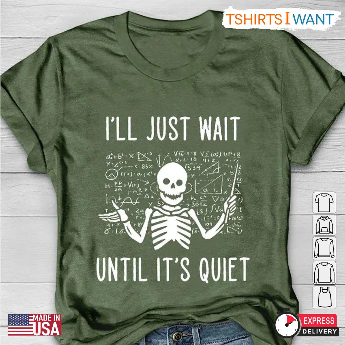 Skeleton Teacher Shirt, Funny 'I'll Just Wait Until It's Quiet' Tee, Gift for Teachers 5 Untitled design 5