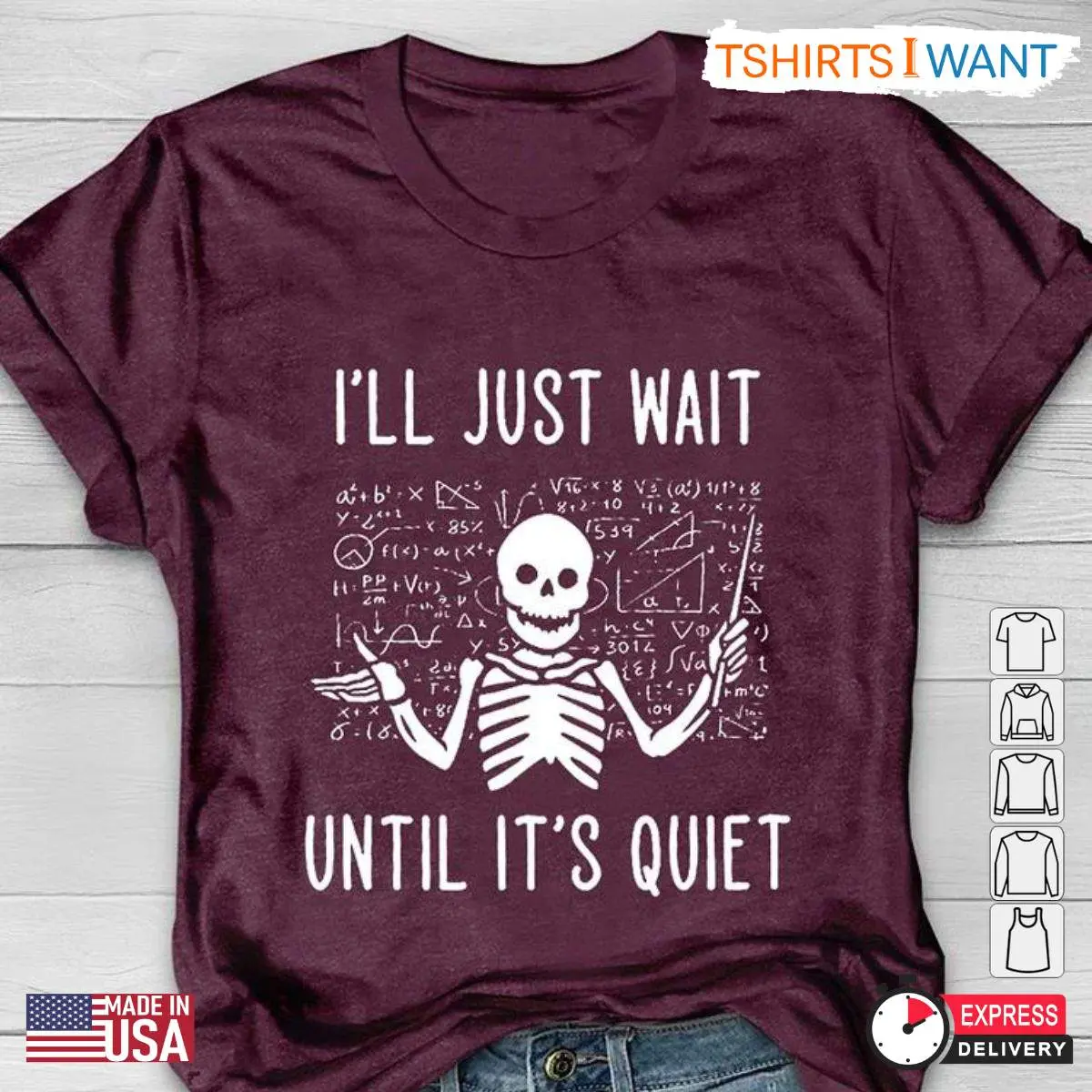 Skeleton Teacher Shirt, Funny 'I'll Just Wait Until It's Quiet' Tee, Gift for Teachers 6 Untitled design 6