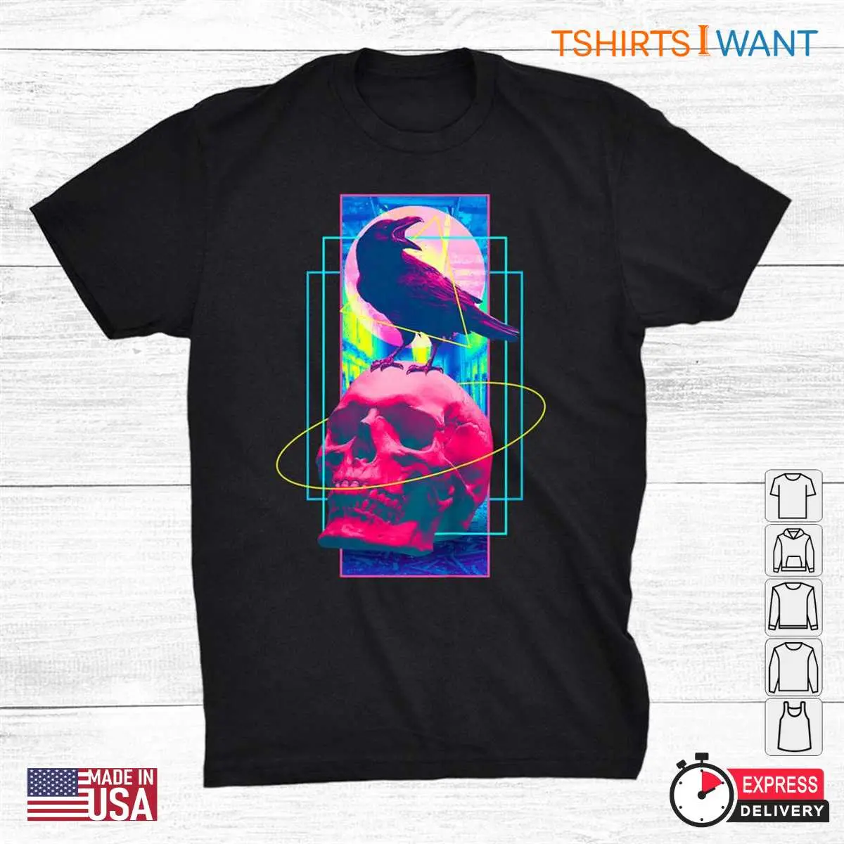 Skull And Crow Vaporwave Spooky Tee 1 1.jpg