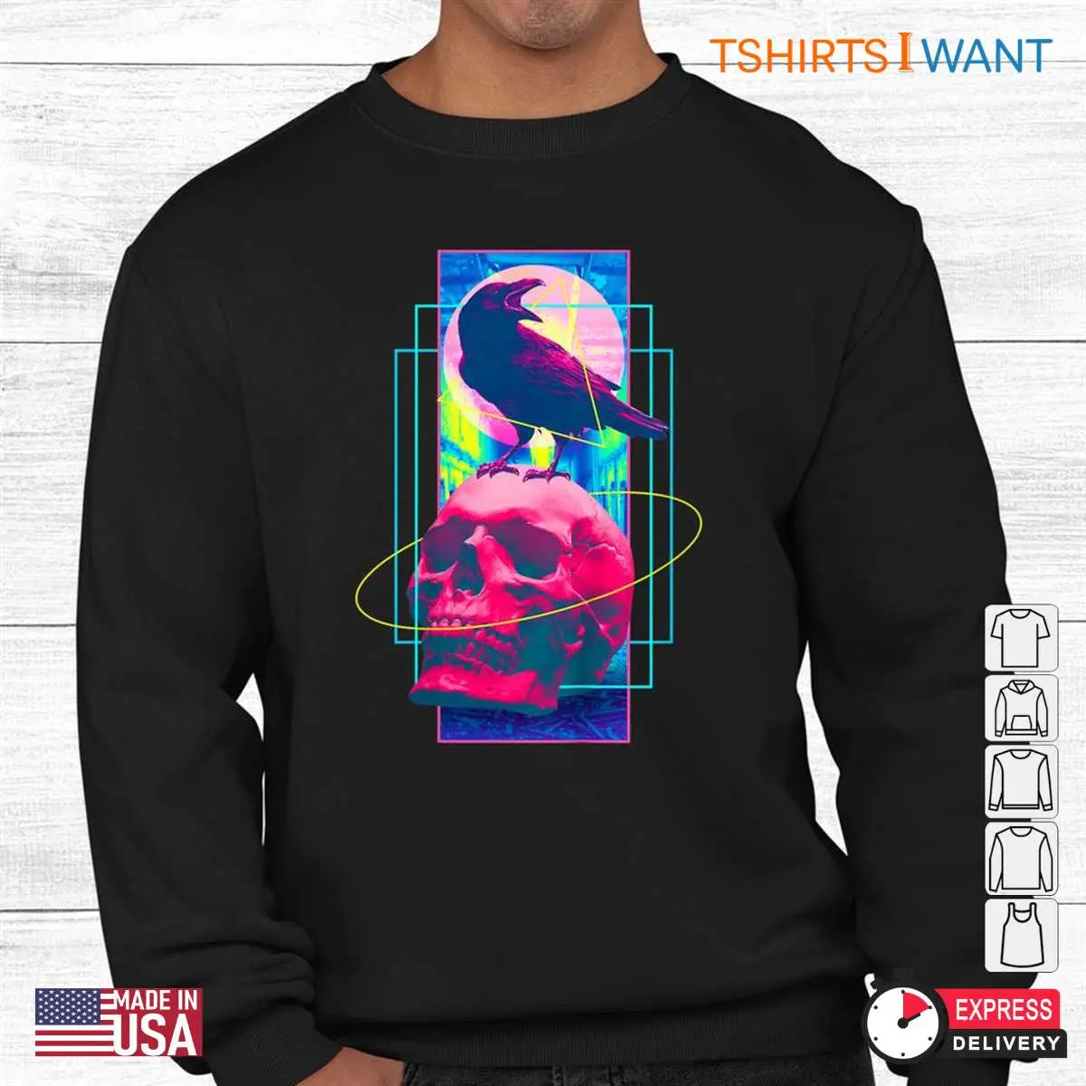 Skull And Crow Vaporwave Spooky Tee 3 1.jpg