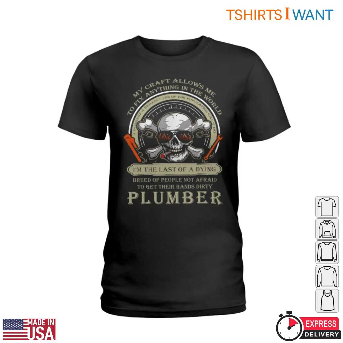 Skull Graphic T Shirt Plumber The Last of a Dying Breed Tee 2 1.jpg
