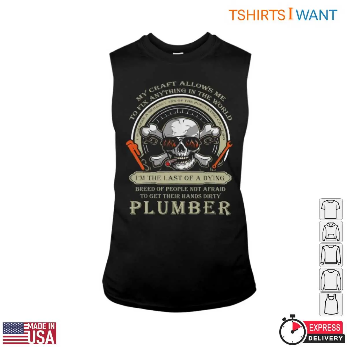 Skull Graphic T Shirt Plumber The Last of a Dying Breed Tee 3 1.jpg