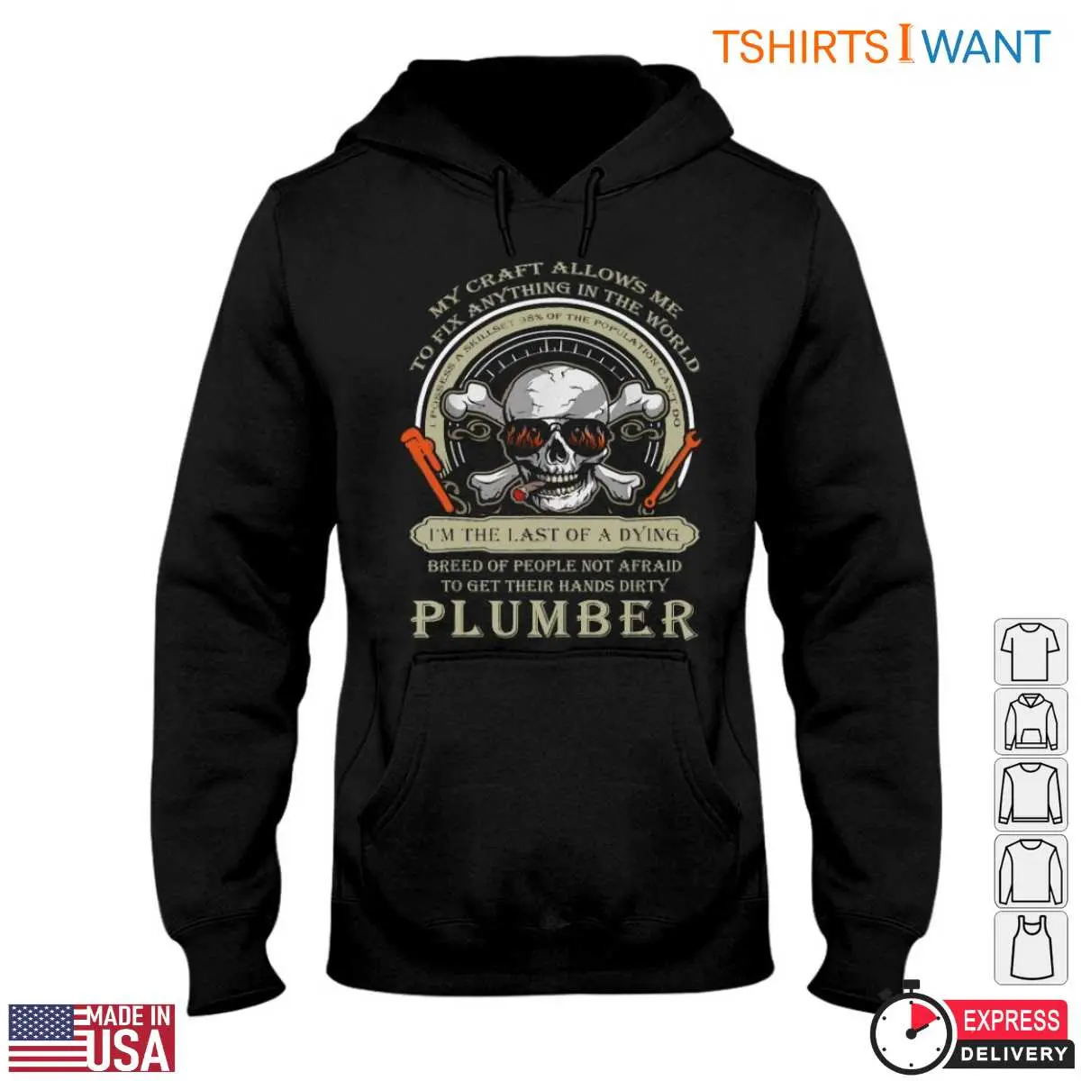 Skull Graphic T Shirt Plumber The Last of a Dying Breed Tee 4 1.jpg