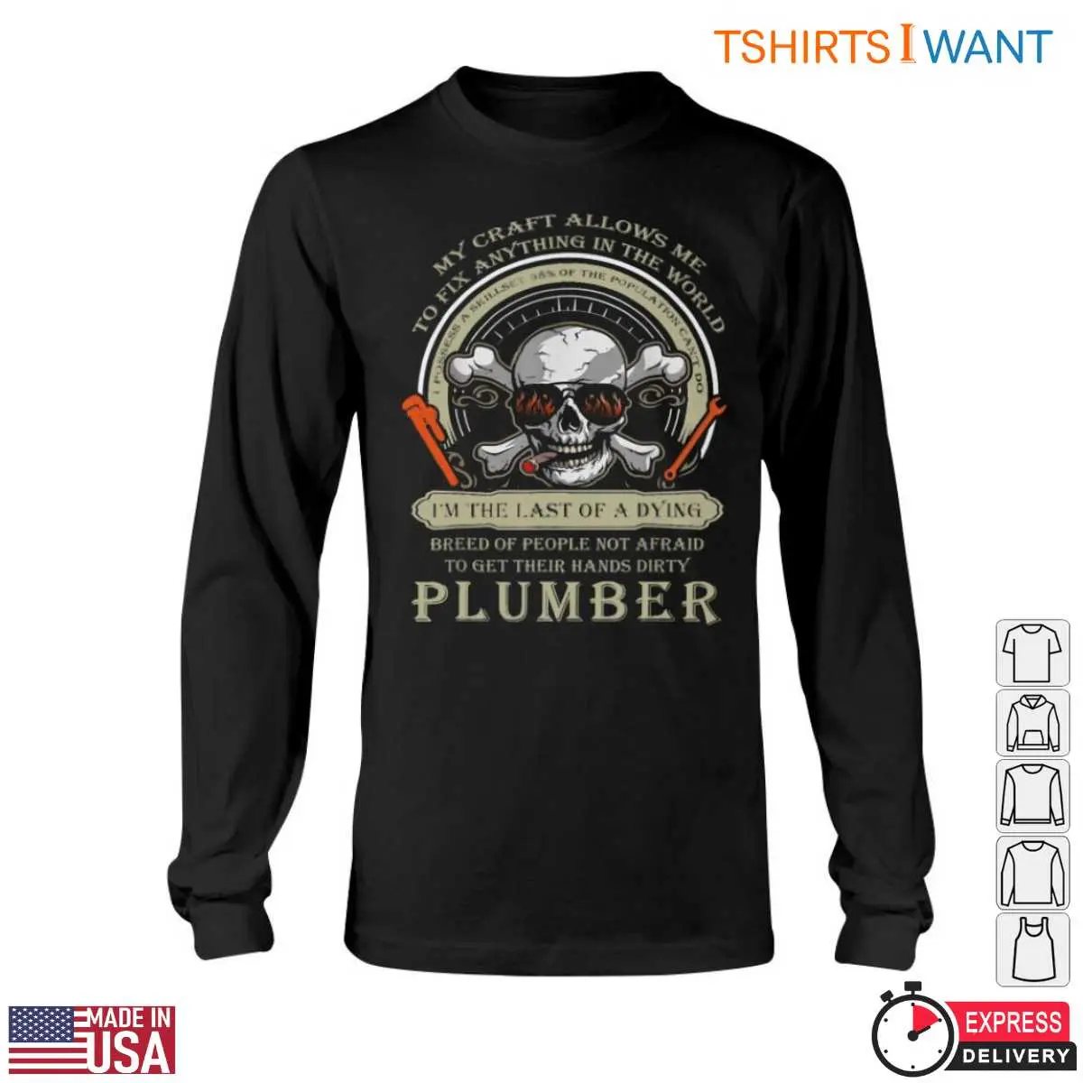 Skull Graphic T Shirt Plumber The Last of a Dying Breed Tee 6 1.jpg