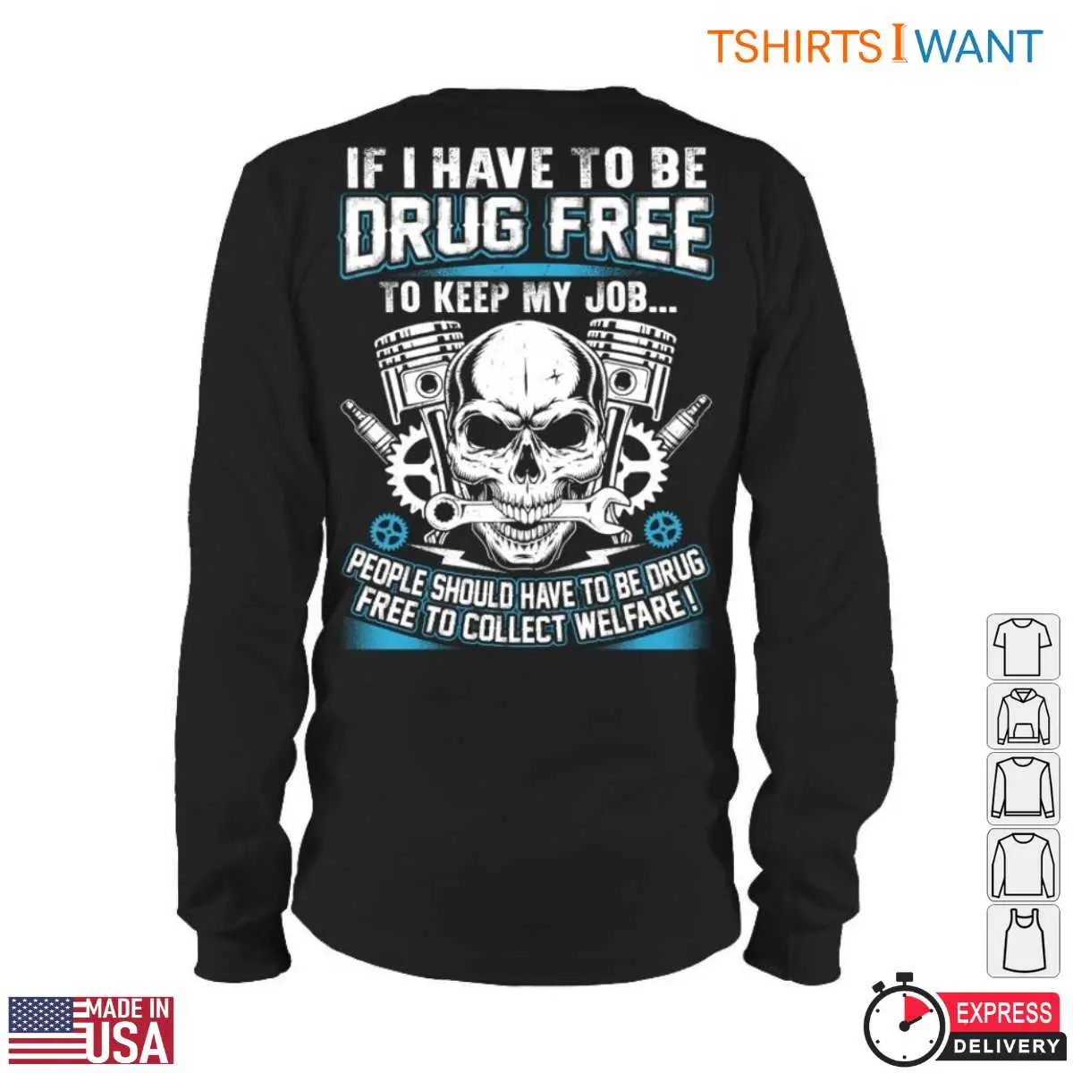 Skull Mechanic Drug Free Job Statement T Shirt 4 1.jpg