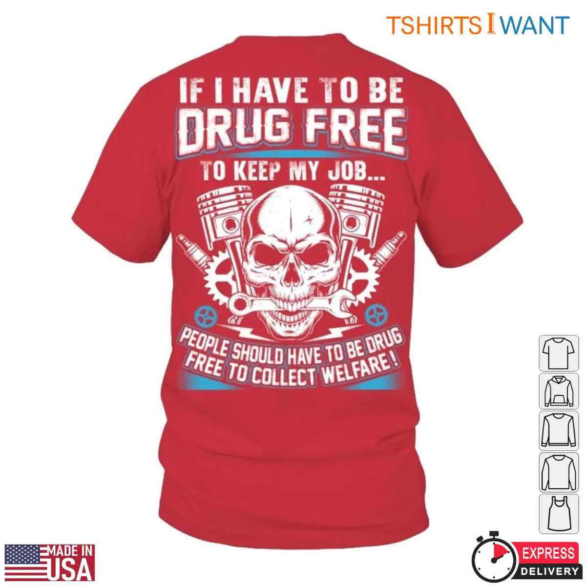 Skull Mechanic Drug Free Job Statement T Shirt 5 1.jpg
