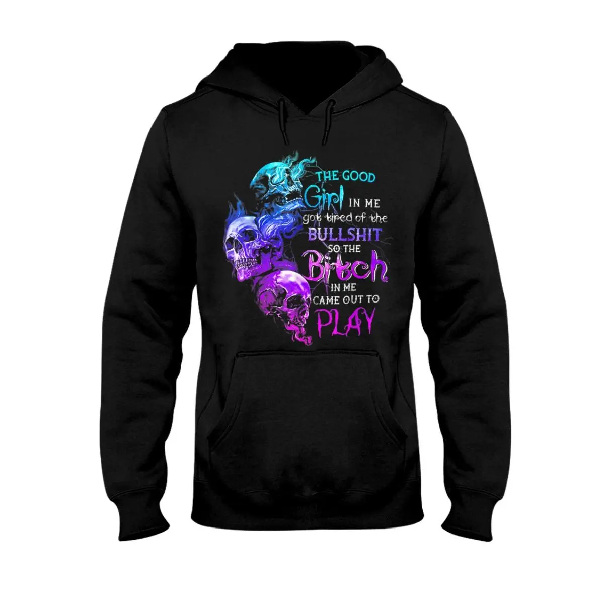 Skull with Flames T Shirt Good Girl vs Bitch Comfort Color Graphic Tees 2