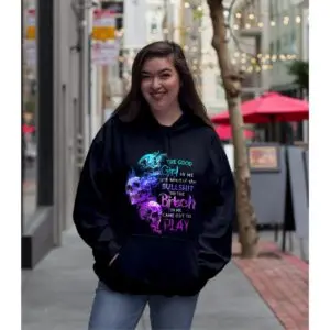 Skull with Flames Women's Halloween Sweatshirt - Good Girl vs Bitch Design 9 Skull with Flames T Shirt Good Girl vs Bitch Comfort Color Graphic Tees 5