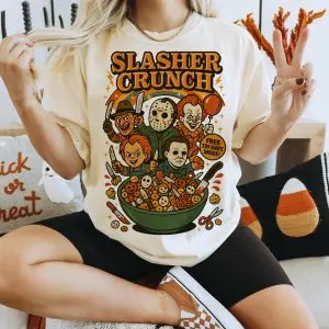 Slasher Crunch Cereal Shirt – Funny Horror Breakfast Halloween Tee 6 Slasher Crunch Cereal Shirt – Funny Horror Breakfast Halloween Tee 2