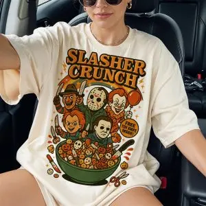 Slasher Crunch Cereal Shirt – Funny Horror Breakfast Halloween Tee 7 Slasher Crunch Cereal Shirt – Funny Horror Breakfast Halloween Tee 3