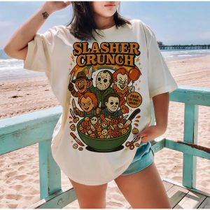 Slasher Crunch Cereal Shirt – Funny Horror Breakfast Halloween Tee 4