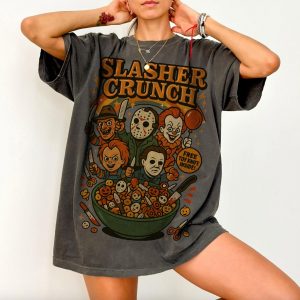 Slasher Crunch Cereal Shirt – Funny Horror Breakfast Halloween Tee 5