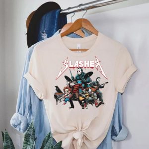 Slasher Horror Band Shirt – Funny Halloween Villains Rock Concert Tee 2