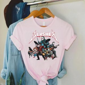 Slasher Horror Band Shirt – Funny Halloween Villains Rock Concert Tee 3