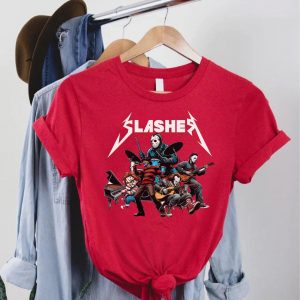 Slasher Horror Band Shirt – Funny Halloween Villains Rock Concert Tee 4