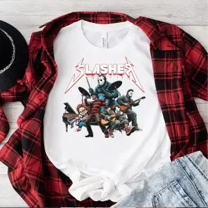 Slasher Horror Band Shirt – Funny Halloween Villains Rock Concert Tee 10 Slasher Horror Band Shirt – Funny Halloween Villains Rock Concert Tee 5