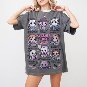 Slasher Squad 2025 Shirt – Cute Pastel Horror Movie Characters Tee 1