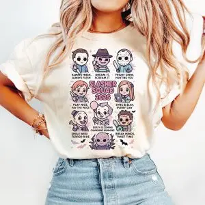 Slasher Squad 2025 Shirt – Cute Pastel Horror Movie Characters Tee 11 Slasher Squad 2025 Shirt – Cute Pastel Horror Movie Characters Tee 6