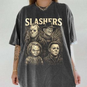 Slashers Horror Icons Shirt – Retro Halloween Slasher Villains Tee 1