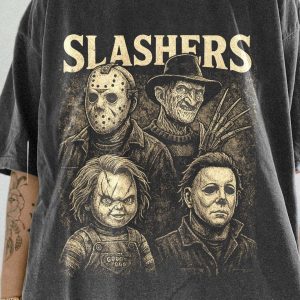 Slashers Horror Icons Shirt – Retro Halloween Slasher Villains Tee 2