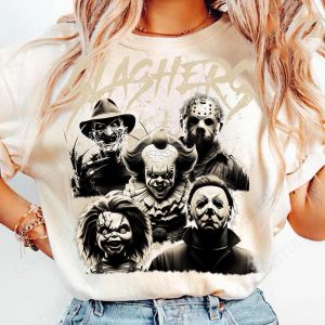 Slashers Horror Icons Shirt – Scary Halloween Villains Graphic Tee 3