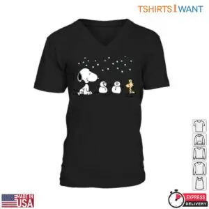 Snoopy and Woodstock T-Shirt - Snowman Holiday Scene Christmas Tee 7 Snoopy And Woodstock Holiday Scene Tee 2 1.jpg