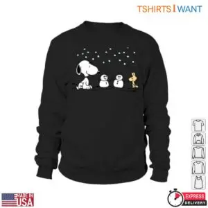 Snoopy and Woodstock T-Shirt - Snowman Holiday Scene Christmas Tee 8 Snoopy And Woodstock Holiday Scene Tee 3 1.jpg