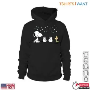 Snoopy and Woodstock T-Shirt - Snowman Holiday Scene Christmas Tee 9 Snoopy And Woodstock Holiday Scene Tee 4 1.jpg