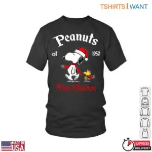 Snoopy and Woodstock Images T-Shirt - Holiday Peanuts Characters Merry Christmas 9 Snoopy And Woodstock Images Christmas T Shirt 3 1.jpg