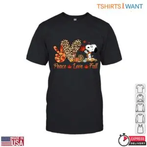 Snoopy Autumn Pictures T Shirt Peace Love Fall Tee 1 1.jpg