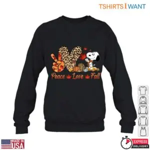 Snoopy Autumn Pictures T-Shirt - 'Peace Love Fall' Boho Chic Fall Tee 11 Snoopy Autumn Pictures T Shirt Peace Love Fall Tee 5 1.jpg