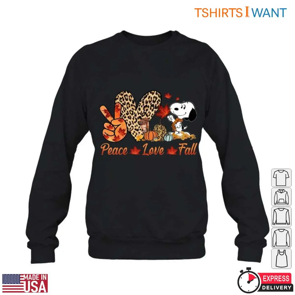 Snoopy Autumn Pictures T Shirt Peace Love Fall Tee 5 1.jpg