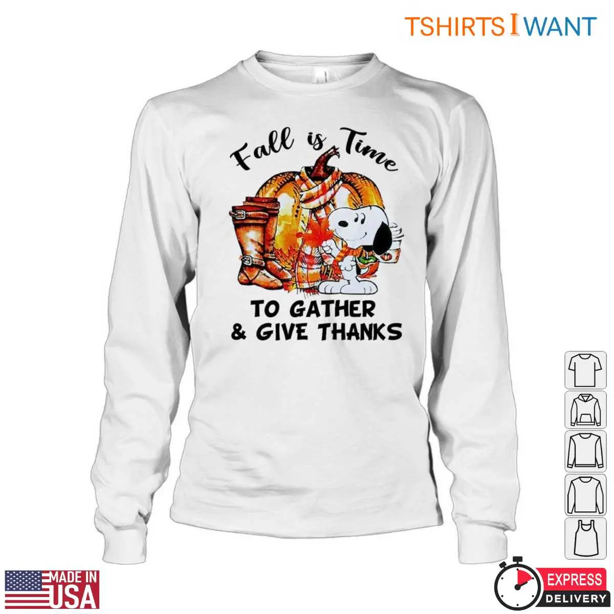 Snoopy Autumn T-Shirt - 'Fall is Time to Gather & Give Thanks' Harvest & Cornucopia Design Tee 2 Snoopy Autumn T Shirt Gather Give Thanks Cornucopia 2 1.jpg